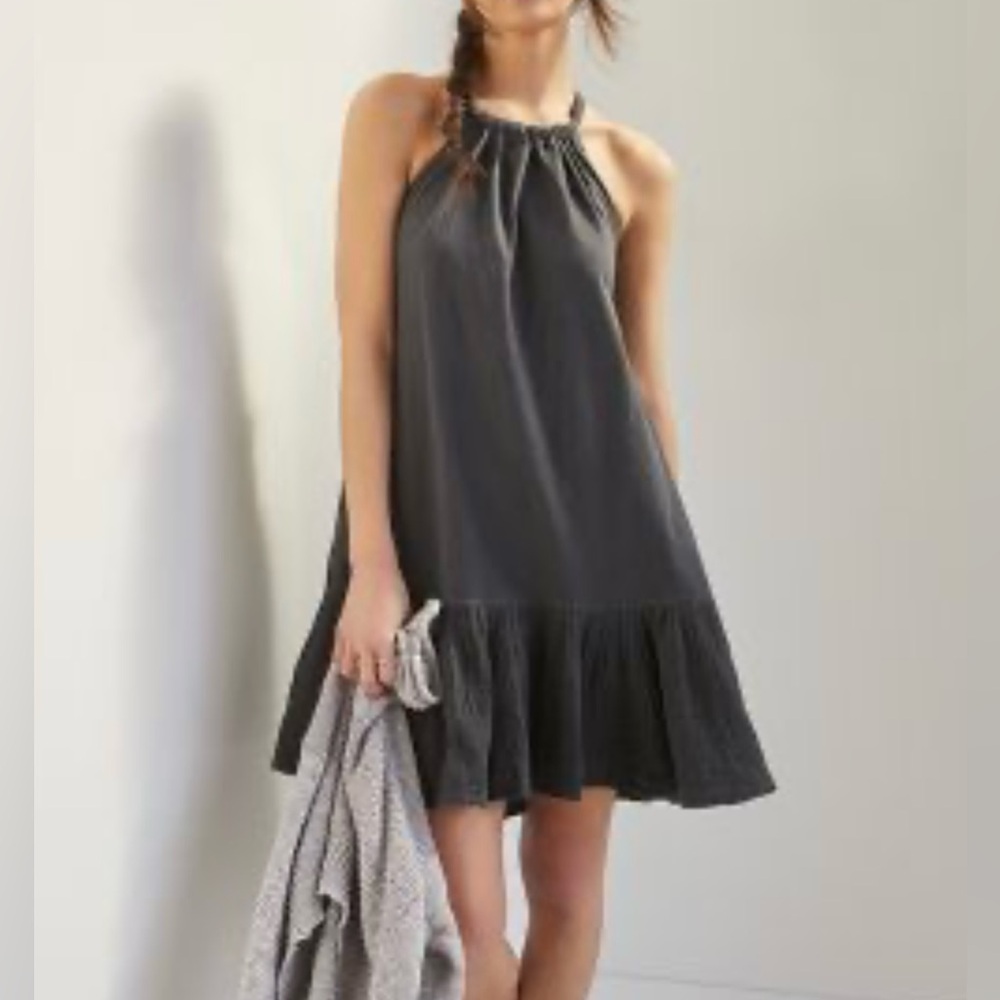 DAILY PRACTICE BY ANTHROPOLOGIE FRIDA CROSS-BACK MIDI DRESS
